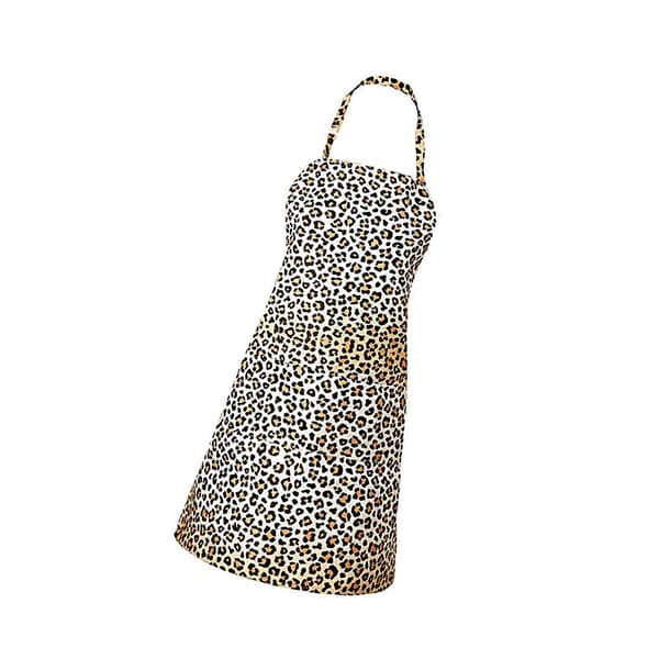 Leopardmönstrat förkläde, vattenavvisande och justerbart, mjuk polyester för kök, matlagning, salong, spa, grill - 1 st