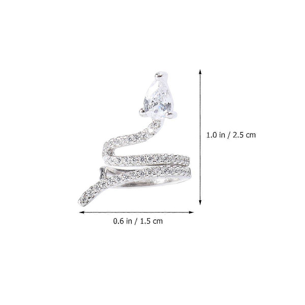 Ingen Piercing Silver Öronsmycke Orm Strass för Dekoration 1st