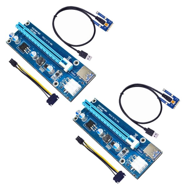 2-pack Mini PCIe till PCI Express 16X Riser, 60 cm kabel, för extern grafikkort för bärbar dator