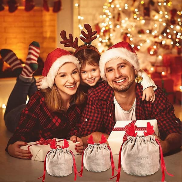 10 st julhornsväskor söta godispåsar presentförpackning dekor Navidad förvaringsväska B