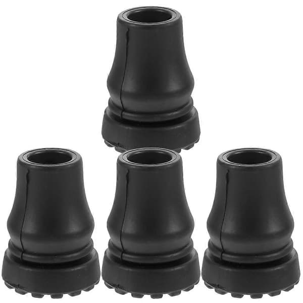 Halkfria gummispetsar för käppar, hållbara stötsäkra gångstavsspetsar för vandring och utomhusbruk, 4-pack