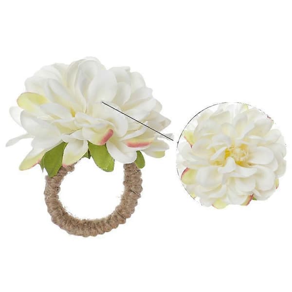 Handgjord servettring med silkeblomma, elegant bordsdekoration