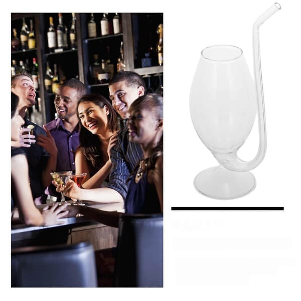 Transparent utomhusdricksglas med sugrör för drycker, kapacitet 300 ml, enkel design, 1-pack