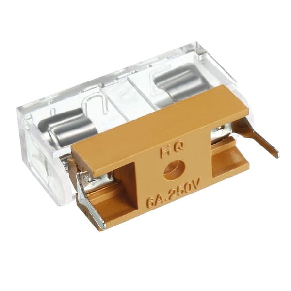 PCB-säkringshållare, 250V 6A, 5x20mm, dubbla terminaler, panelmontering - 10-pack