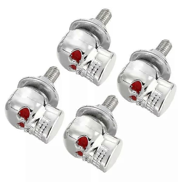 2 st silver dödskalle registreringsskylt ram bultlock