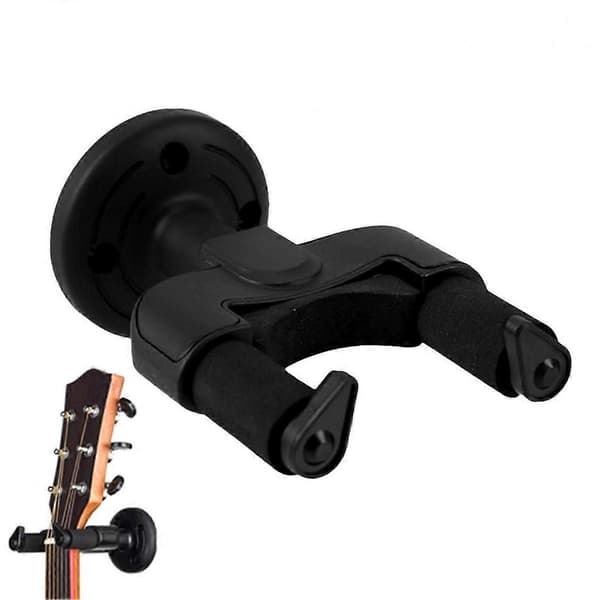 Väggmonterad gitarrhållare för akustisk, bas, ukulele, banjo, universellt väggfäste med halkfritt V-format grepp, enkel installation för hemmastudio