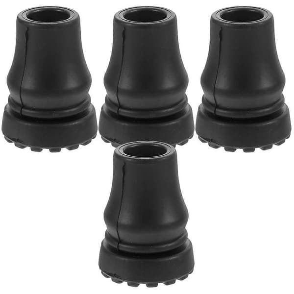 Halkfria gummispetsar för käppar, hållbara stötsäkra gångstavsspetsar för vandring och utomhusbruk, 4-pack
