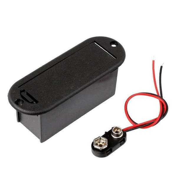 9V batterihållare, platt monteringsbatterilåda för aktiv gitarrbaspickup