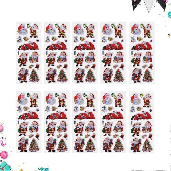 Juldekaler med bubblor för dekorering, 24 ark jultomtepresentdekaler