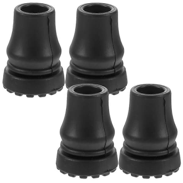 Halkfria gummispetsar för käppar, hållbara stötsäkra gångstavsspetsar för vandring och utomhusbruk, 4-pack
