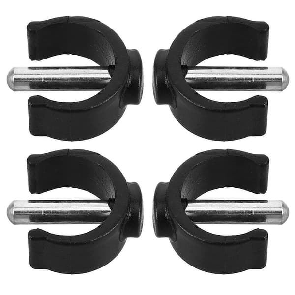 4-pack C-formade låsstift för käppar, säkert ABS-stålklämma - grå, hjälpmedelstillbehör