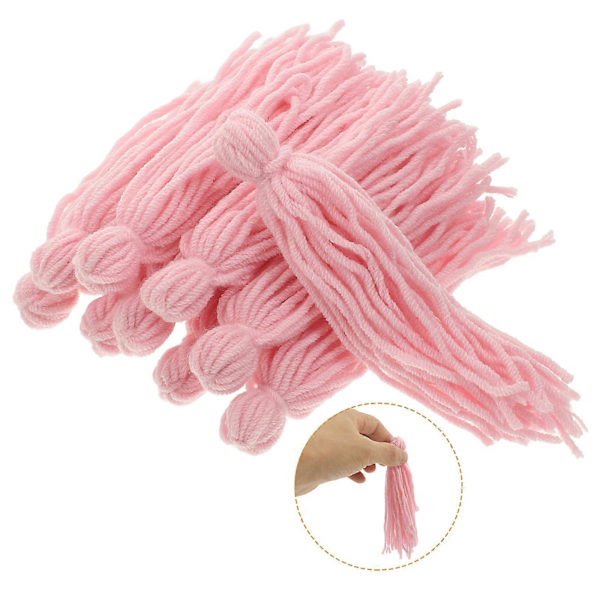 Rosa ullgarn fisklekmopp för akvarium lek 10-pack