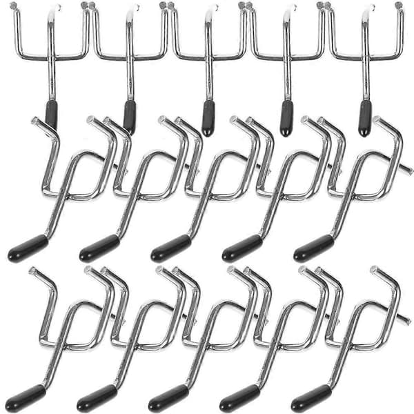 Silverkrokar för pegboard Järn Pegboard Krok för förvaring 50st Verktygskrokar