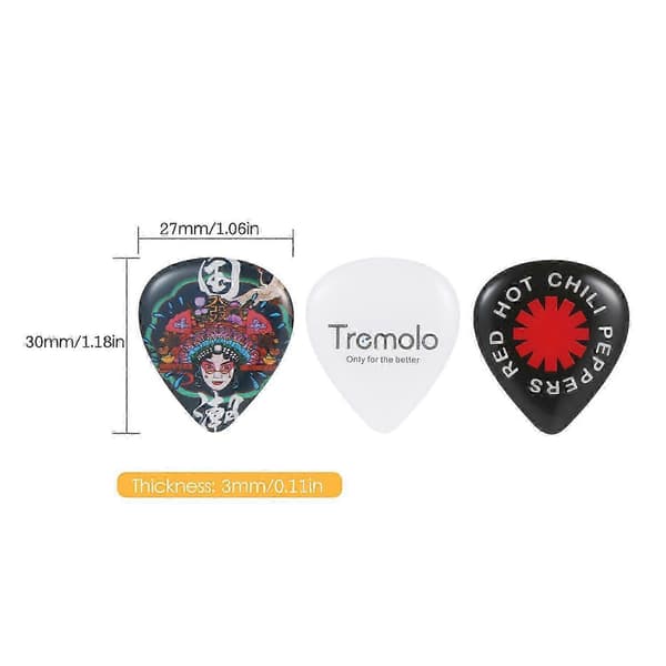 3 st gitarrplektrum musikinstrumenttillbehör för elgitarrbas (tung)