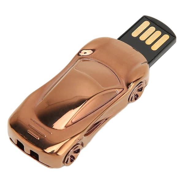 USB 2.0 Flash-enhet i metall sportbilsform, 128 GB, Plug and Play, USB-minne för säkerhetskopiering