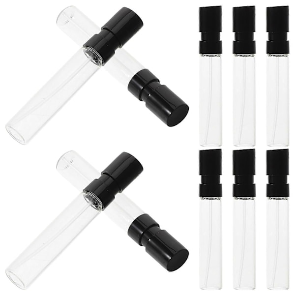 10 st 2 ml Glas Parfymprovflaskor Mini Cologne Sprayflaskor Påfyllningsbara Bärbara Rese Atomizer Fin Mist Tomma Flaskor