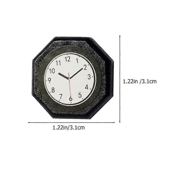 Miniväggklocka, set om 4, blandade färger, PP-material, för dockhusinredning