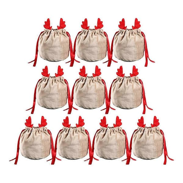 10 st julhornsväskor söta godispåsar presentförpackning dekor Navidad förvaringsväska B