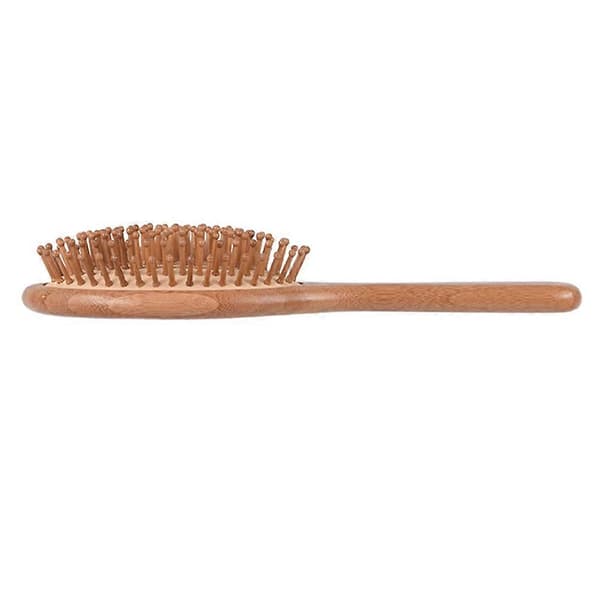Hårborste i bambu för hårbottenmassage, stimulerar cirkulationen, antistatisk, hudvänlig, 26x9x4.5 cm, 1-pack