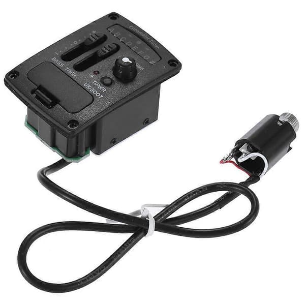 Ukulele Piezo Pickup Förförstärkare med 2-bands Equalizer, Aktiv Bas- och Diskantkontroll, Svart