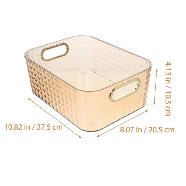 Plastförvaringslåda Organizer För Kontorsbruk 27.5x21x10.5cm I Guldfärg Rektangulär Form 1 Set