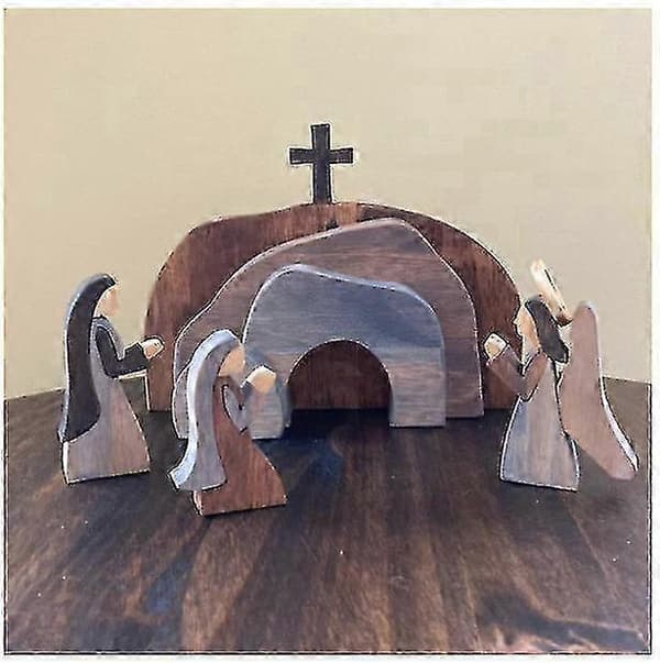 Påskdekorationer Påskprydnad Religiös Påskscen Dekoration