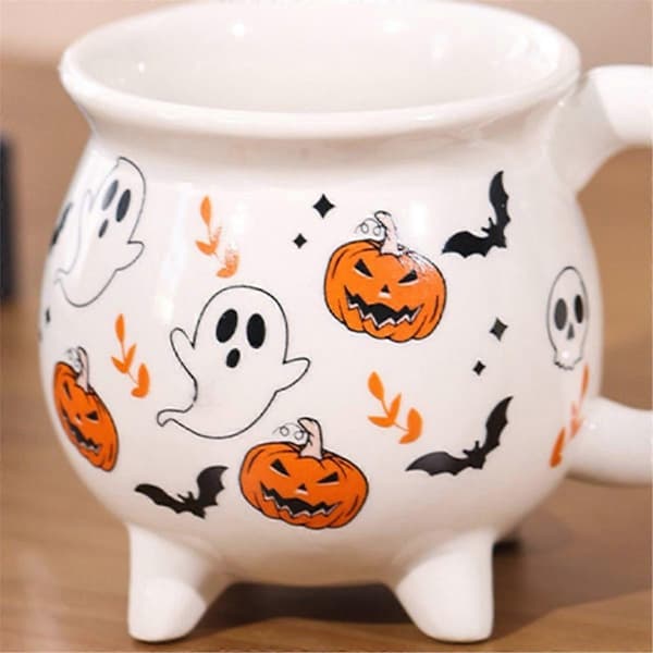 Halloween Wizard Magic Jar Keramisk Mugg, Dekorativ Pumpa Spöke Ornament, Eftermiddagste Frukostkopp, 1 Styck