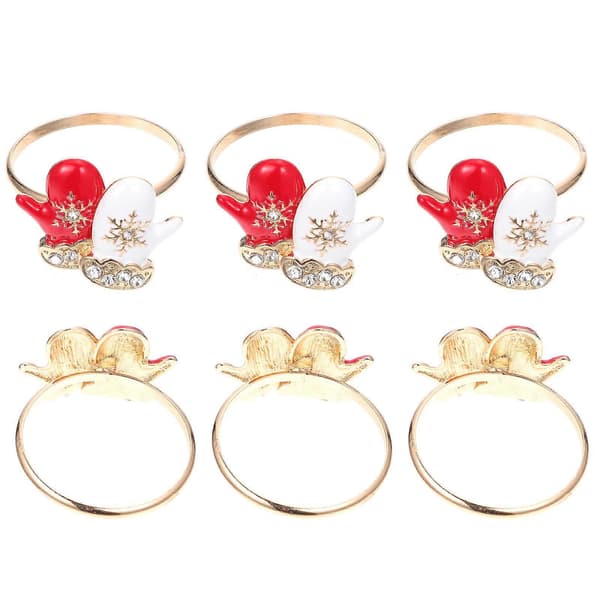 Eleganta servettringar i legering, raffinerade julbordsdekorationer - Set om 6