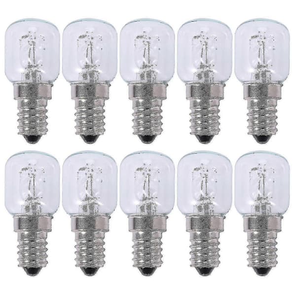 10-pack E14 Halogenlampa 25W 500 Grader Hög Temperatur Transparenta Glaslampor