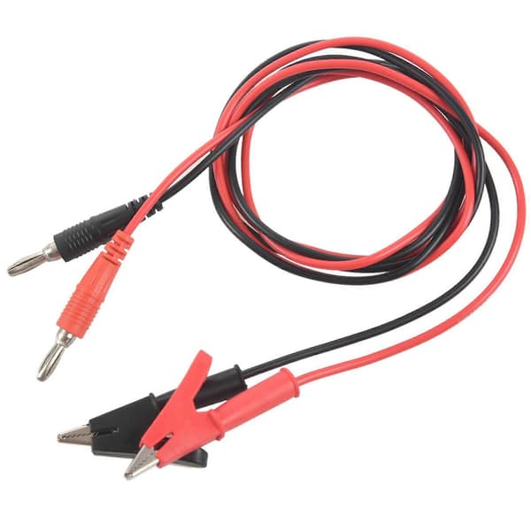 Bananplugg till Krokodilklämma Testkabel, 1m Lång, 2 Par för Multimeter, 50V 15A
