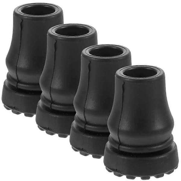 Halkfria gummispetsar för käppar, hållbara stötsäkra gångstavsspetsar för vandring och utomhusbruk, 4-pack