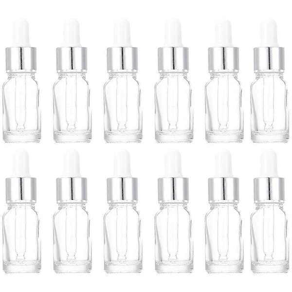 12-pack glasdroppflaskor, läckagesäkra, bärbara för eteriska oljor hemma och på resan
