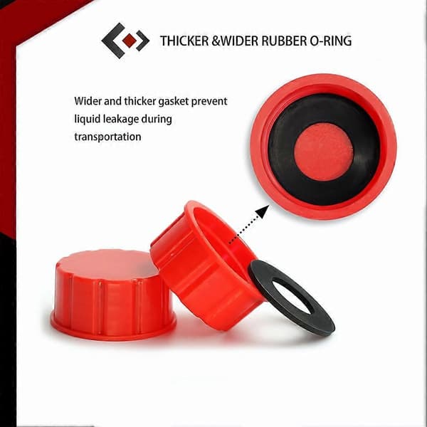 Ersättningslock för 5-gallons bensindunk, röd plast, säker passform hållbart lock för bensindunkar, 4-pack
