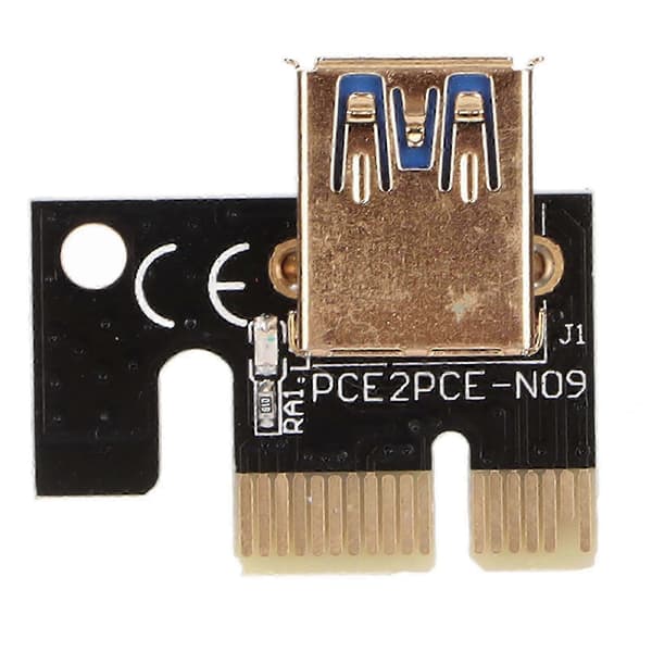 PCI-E Riser-adapterkort 1X till 16X, 4 FP-kondensator, hög konverteringseffektivitet, med 6P-ströminterface och fast spänne