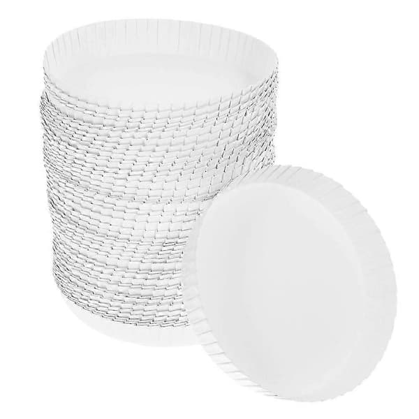 Engångslock i vitt papper, 200-pack - Spillfria lock för kaféer och hotell