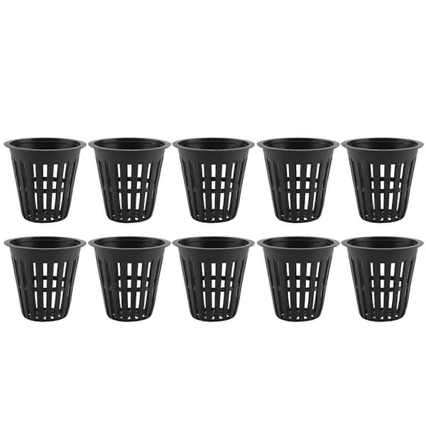 10 st giftfria hydroponiska korgkoppar i plast för trädgårds- och balkongplantering - Svart