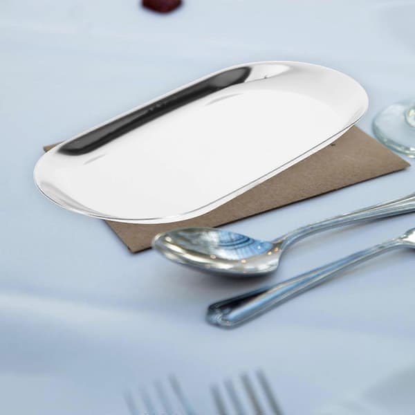 Dricksbricka Metall Serveringsfat för Restaurang Silver Rostfritt Stål Bricka