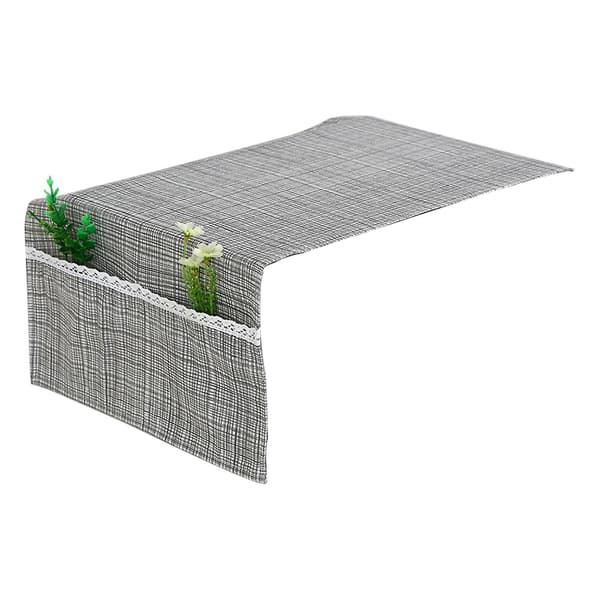 Vikbart dammskydd för mikrovågsugn med sidoficka, bomullslinne, bekväm känsla, 95 cm x 35 cm