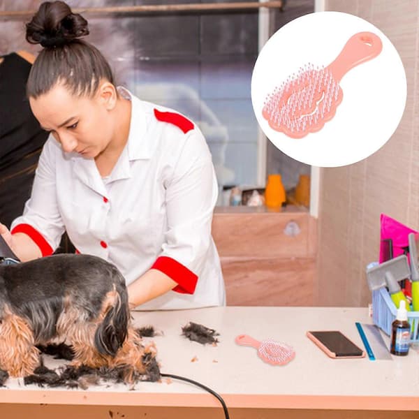 Mjuk borste för små hundar, molnformad, rosa
