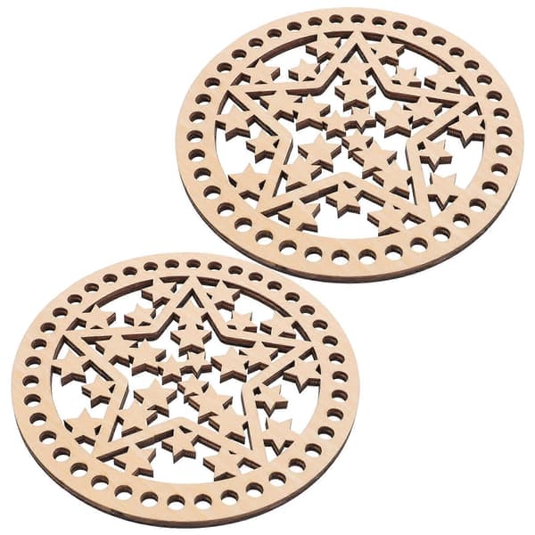 DIY Stickväska Botten i Trä, Beige, för Väskreparation och DIY-väskor, 2-pack