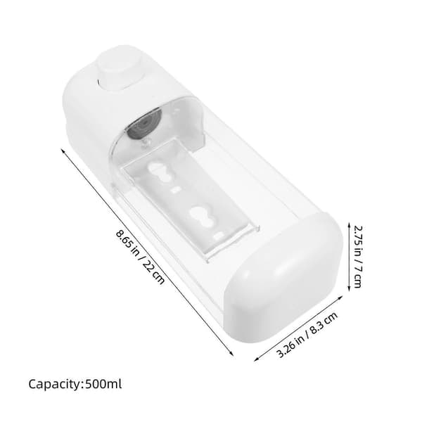 Väggmonterad Flytande Tvåldispenser, 500 ml Påfyllningsbar Plastpump för Badrum