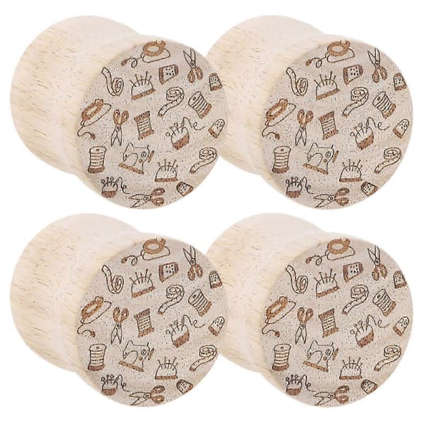 Cylindriska tygvikter i trä, tunga pappersvikter för målning kalligrafi sömnad, ljusgul, 4-pack
