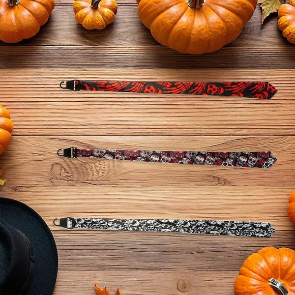 Halloween Slipsaccessoar för Dekoration 1st Satin Dödskalleslips