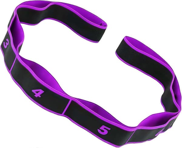 8-segment justerbart motståndsband för Pilates, Yoga, Stretching, Hemmaträning & Fysioterapi – Polyesterbomull, 90x4cm