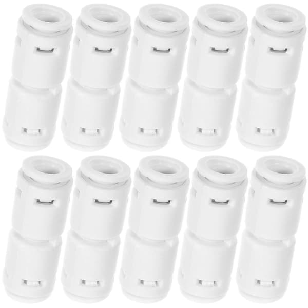 10 st plastbackventilanslutningar, 1/4 tums push-to-connect VVS-kopplingar