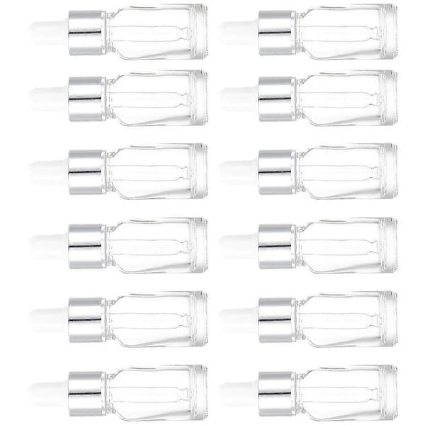 12-pack glasdroppflaskor, läckagesäkra, bärbara för eteriska oljor hemma och på resan