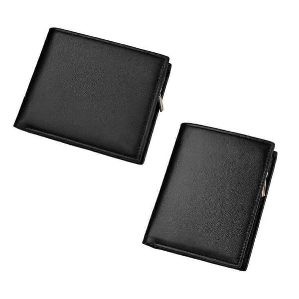 Plånbok för män med dragkedja, kort rektangulär elegant design, smutsresistent, slitstark, för affärsresor och kontorsbruk, 1-pack