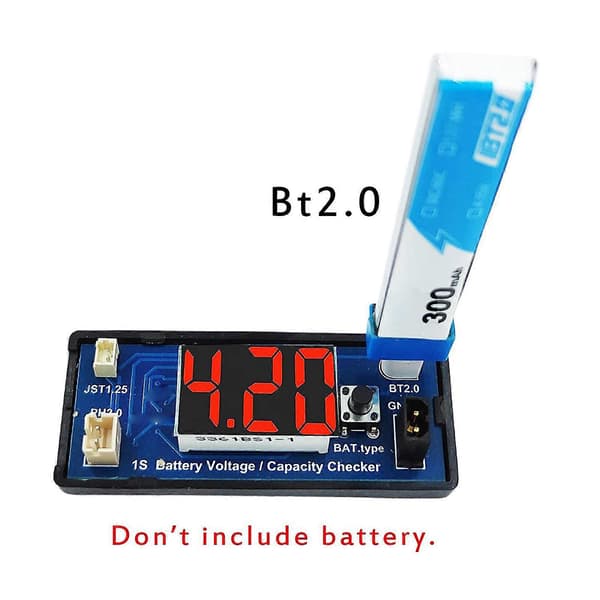 1S Litiumbatterikapacitetsindikator Modul, Batterispänningsmätare med LED-display för Drönare, RC-flygplan, Laboratorium