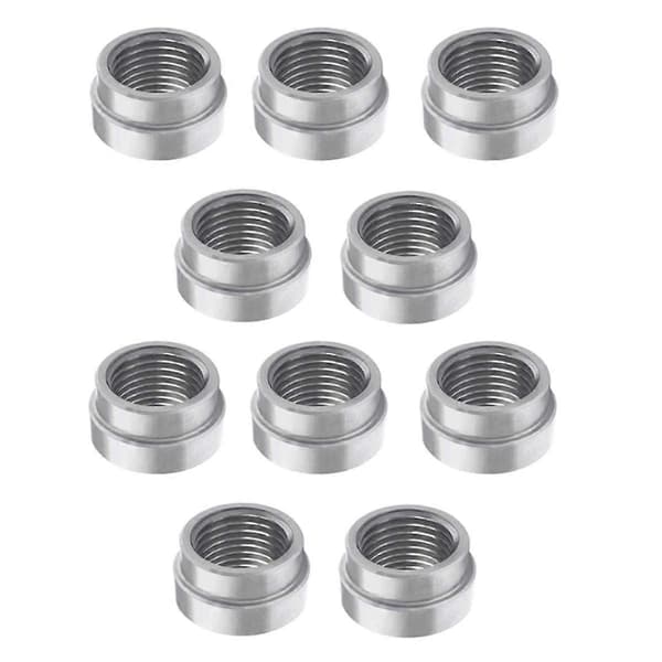 10 st M18x1.5 O2 syresensor svetsmutterpluggkit, rostfria stegade mutterlock, universell passform