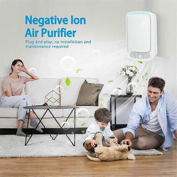 Tyst plug-in luftrenare med negativ jonisator för hem, sovrum, husdjur, kök, kontor, 2 st